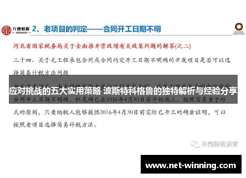 应对挑战的五大实用策略 波斯特科格鲁的独特解析与经验分享